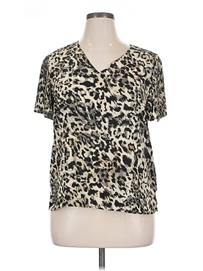Pre-owned Vince Camuto Short Sleeve Blouse In Brown
