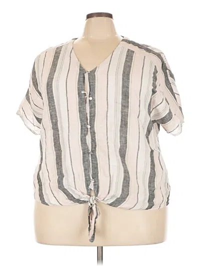 Pre-owned Vince Camuto Short Sleeve Blouse In Gray