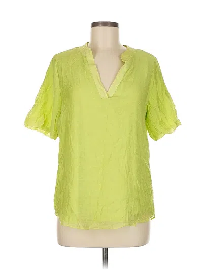 Pre-owned Vince Camuto Short Sleeve Blouse In Green