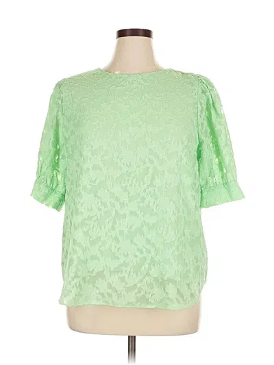 Pre-owned Vince Camuto Short Sleeve Blouse In Green