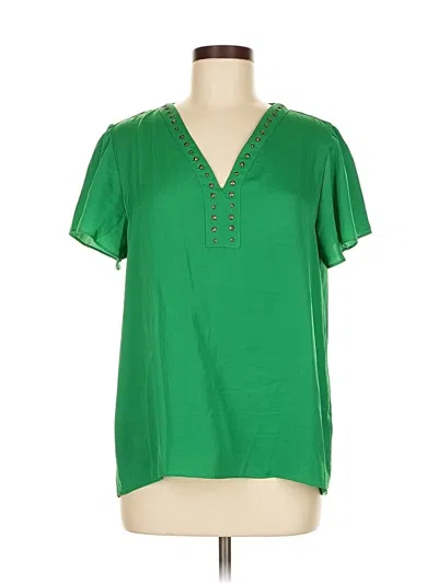 Pre-owned Vince Camuto Short Sleeve Blouse In Green