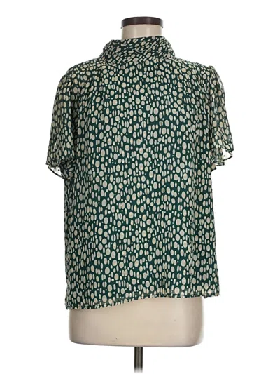 Pre-owned Vince Camuto Short Sleeve Blouse In Green