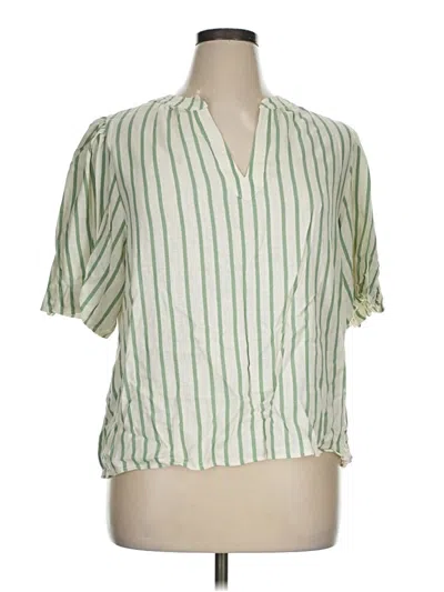 Pre-owned Vince Camuto Short Sleeve Blouse In Green