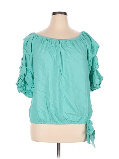 Vince Camuto Short Sleeve Blouse In Green