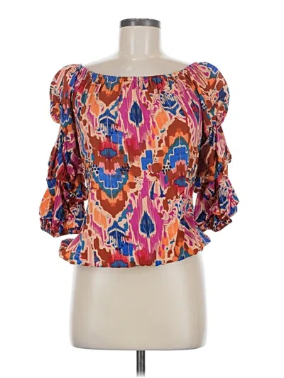 Pre-owned Vince Camuto Short Sleeve Blouse In Orange
