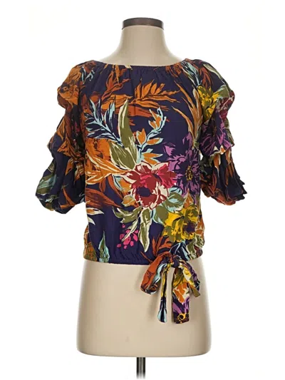 Pre-owned Vince Camuto Short Sleeve Blouse In Orange
