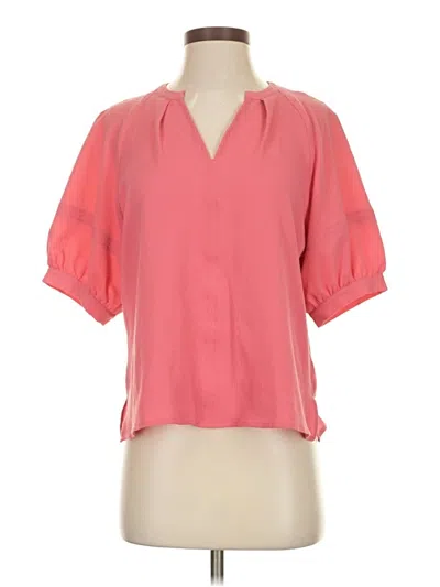 Pre-owned Vince Camuto Short Sleeve Blouse In Pink