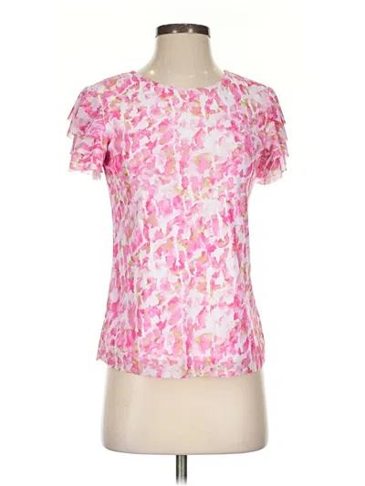 Pre-owned Vince Camuto Short Sleeve Blouse In Pink