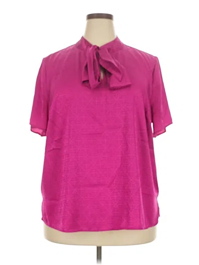 Pre-owned Vince Camuto Short Sleeve Blouse In Pink