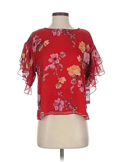 Vince Camuto Short Sleeve Blouse In Red