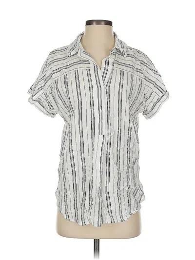 Pre-owned Vince Camuto Short Sleeve Blouse In Silver
