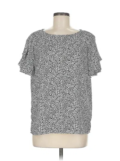 Pre-owned Vince Camuto Short Sleeve Blouse In Silver