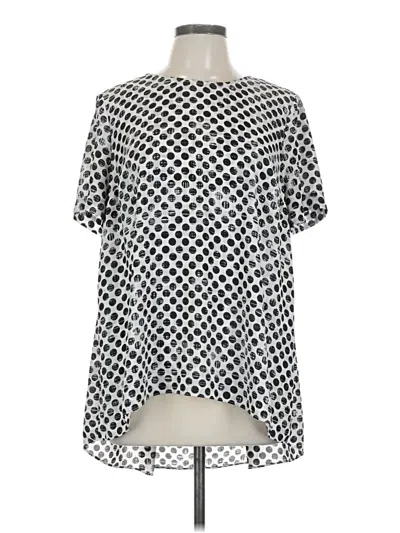 Pre-owned Vince Camuto Short Sleeve Blouse In Silver