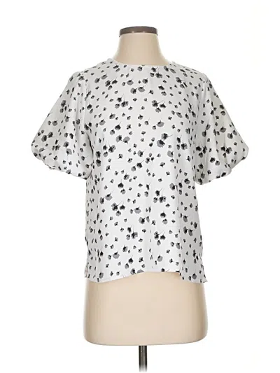 Pre-owned Vince Camuto Short Sleeve Blouse In Silver