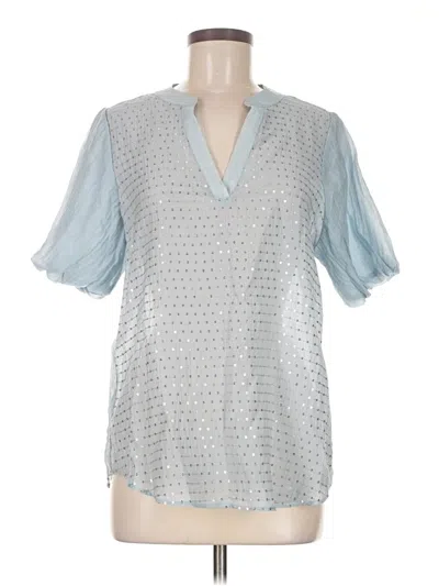 Pre-owned Vince Camuto Short Sleeve Blouse In Silver