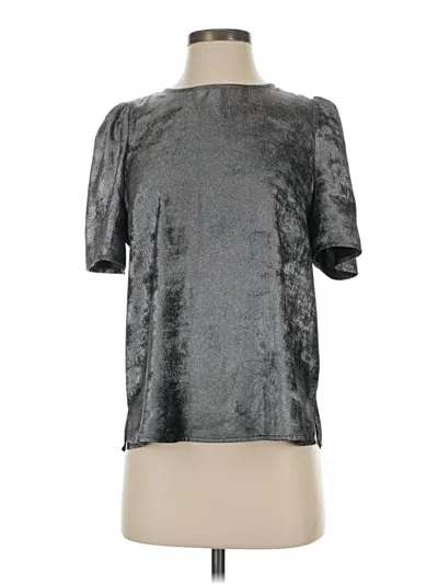 Pre-owned Vince Camuto Short Sleeve Blouse In Silver