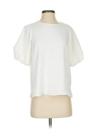 Pre-owned Vince Camuto Short Sleeve Blouse In White