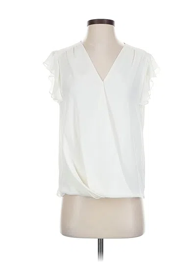 Pre-owned Vince Camuto Short Sleeve Blouse In White