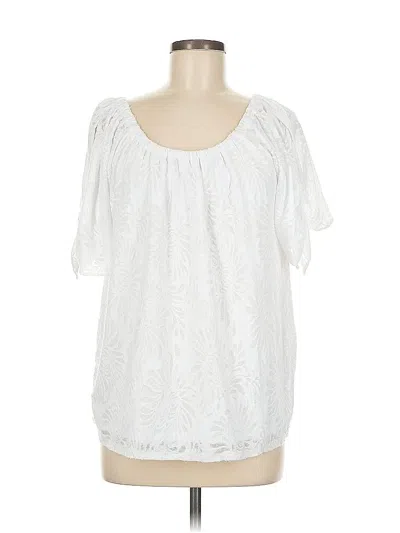 Pre-owned Vince Camuto Short Sleeve Blouse In White
