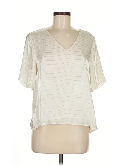 Pre-owned Vince Camuto Short Sleeve Blouse In White