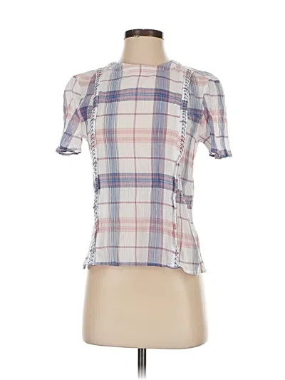 Pre-owned Vince Camuto Short Sleeve Blouse In White