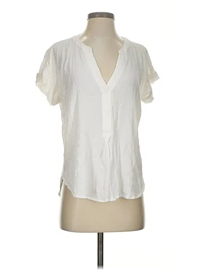 Pre-owned Vince Camuto Short Sleeve Blouse In White