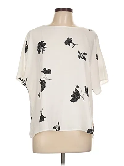 Pre-owned Vince Camuto Short Sleeve Blouse In White