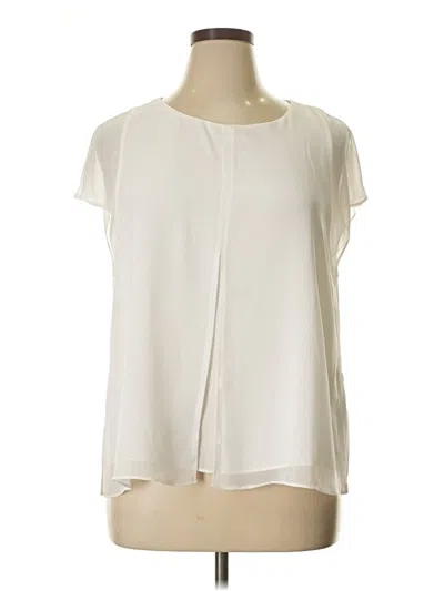 Pre-owned Vince Camuto Short Sleeve Blouse In White