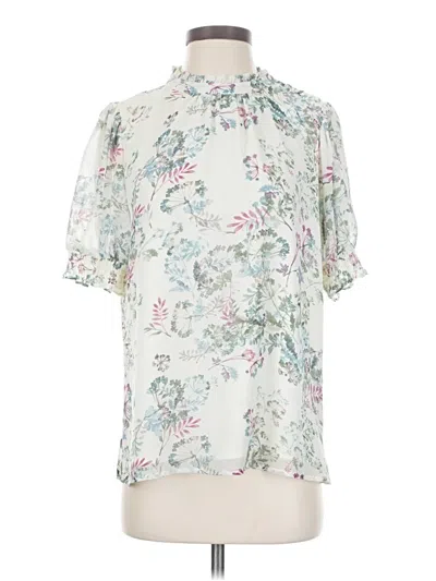 Pre-owned Vince Camuto Short Sleeve Blouse In White