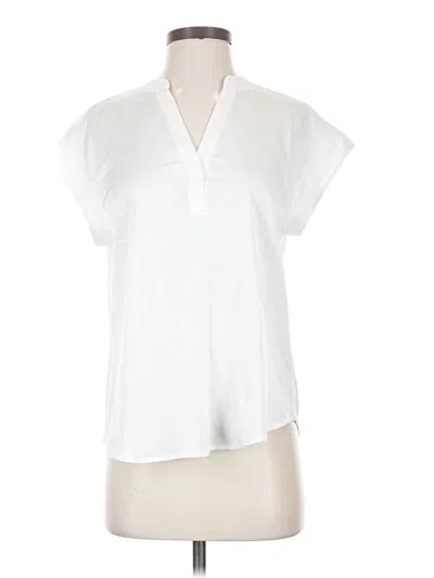 Pre-owned Vince Camuto Short Sleeve Blouse In White