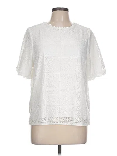 Pre-owned Vince Camuto Short Sleeve Blouse In White