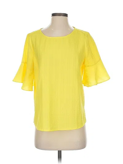 Pre-owned Vince Camuto Short Sleeve Blouse In Yellow