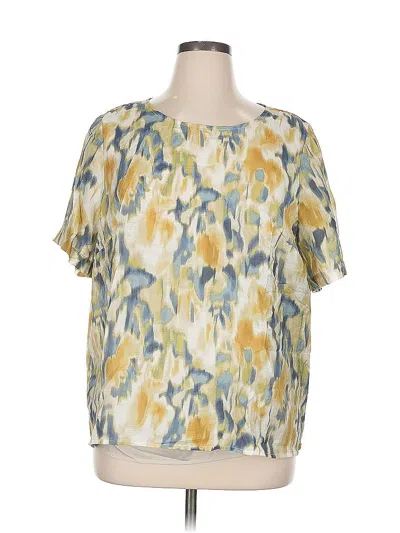 Pre-owned Vince Camuto Short Sleeve Blouse In Yellow