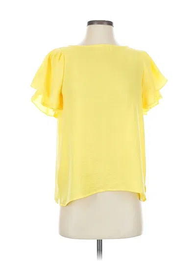Pre-owned Vince Camuto Short Sleeve Blouse In Yellow