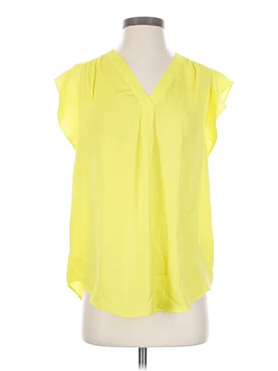 Pre-owned Vince Camuto Short Sleeve Blouse In Yellow