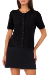 Vince Camuto Short Sleeve Cardigan In Black