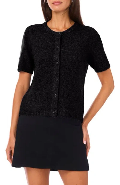Vince Camuto Short Sleeve Cardigan In Black