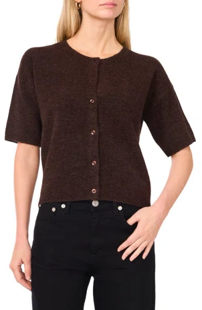 Vince Camuto Short Sleeve Cardigan In Burgundy