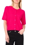 Vince Camuto Short Sleeve Cardigan In Pink