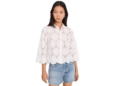 Vince Camuto Short Sleeve Collared Shirt In White