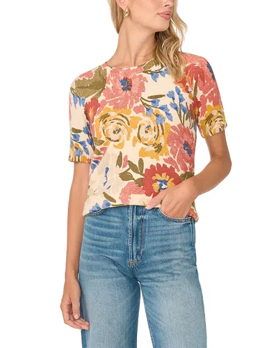 Vince Camuto Short Sleeve Crewneck Sweater In Multi