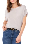 Vince Camuto Short Sleeve Crewneck Sweater In Silver Mist