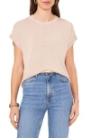 Vince Camuto Short Sleeve Crewneck Sweater In Soft Blush
