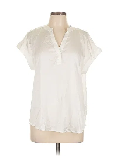 Pre-owned Vince Camuto Short Sleeve Henley Shirt In White
