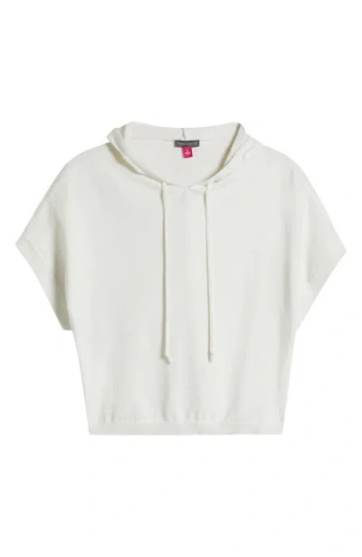 Vince Camuto Short Sleeve Hooded Sweater In Antique White
