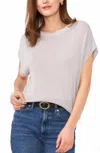 Vince Camuto Short Sleeve Knit Sweater In Silver, Gray In Neutral