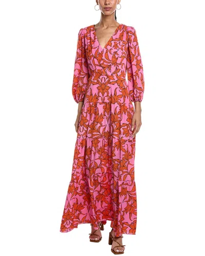 Vince Camuto Short Sleeve Maxi Dress In Multi