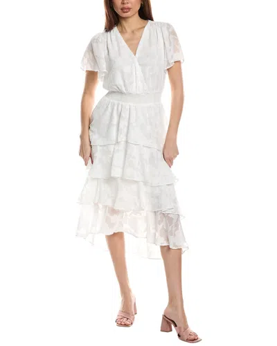 Vince Camuto Short Sleeve Midi Dress In White