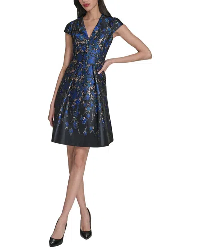 Vince Camuto Short Sleeve Mini Dress In Blue