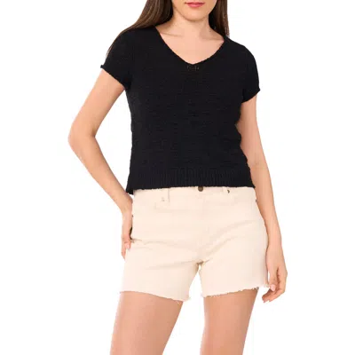 VINCE CAMUTO VINCE CAMUTO SHORT SLEEVE ORGANIC COTTON BLEND SWEATER